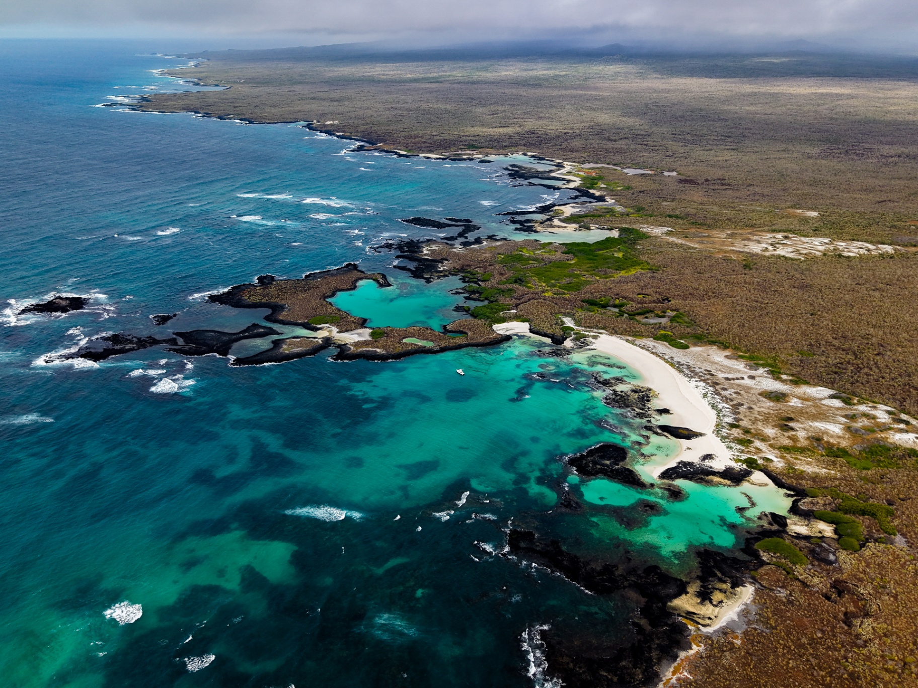 Aerial view of San Cristóbal coastline